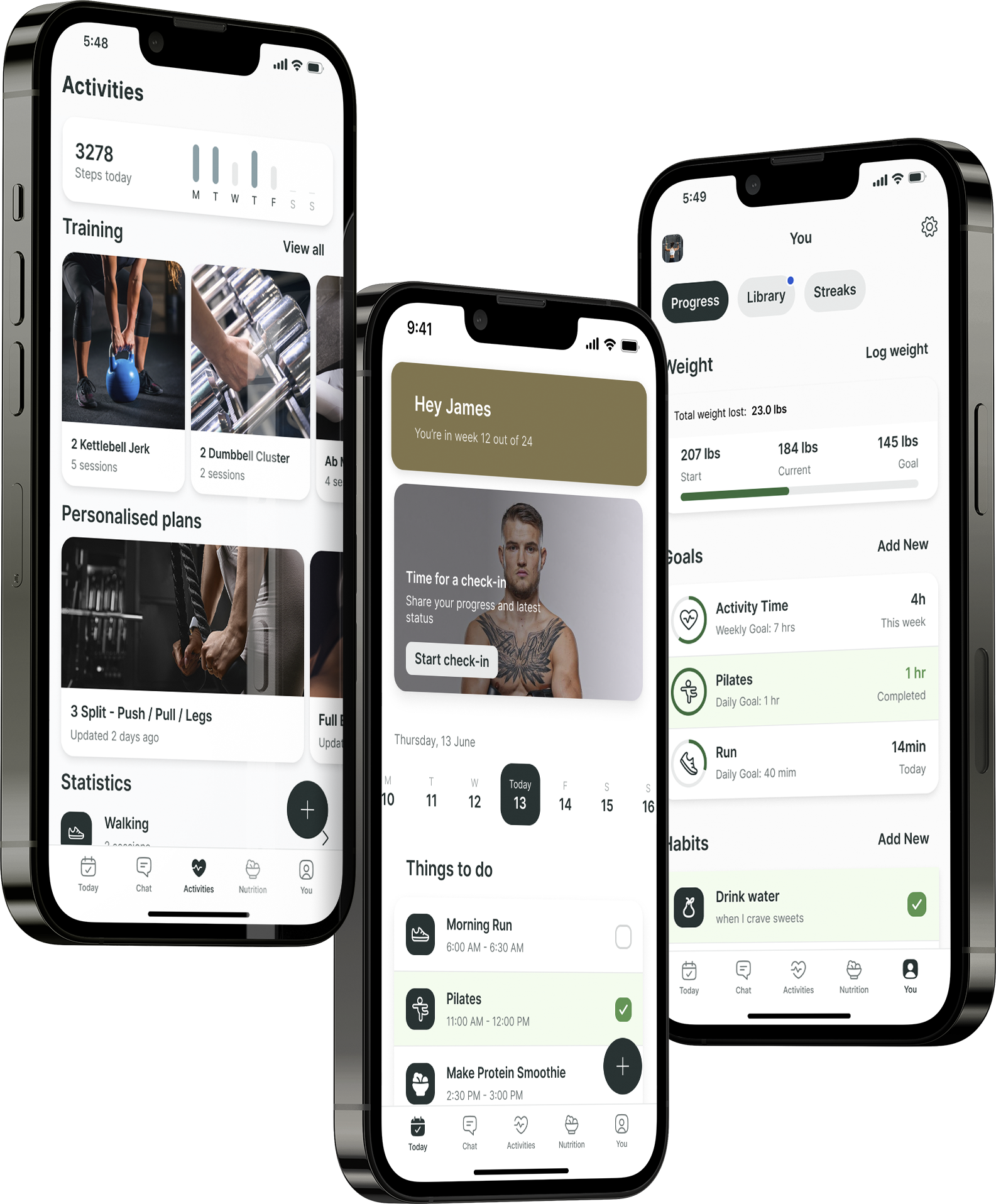 A mockup of the coaching app showcasing the features.